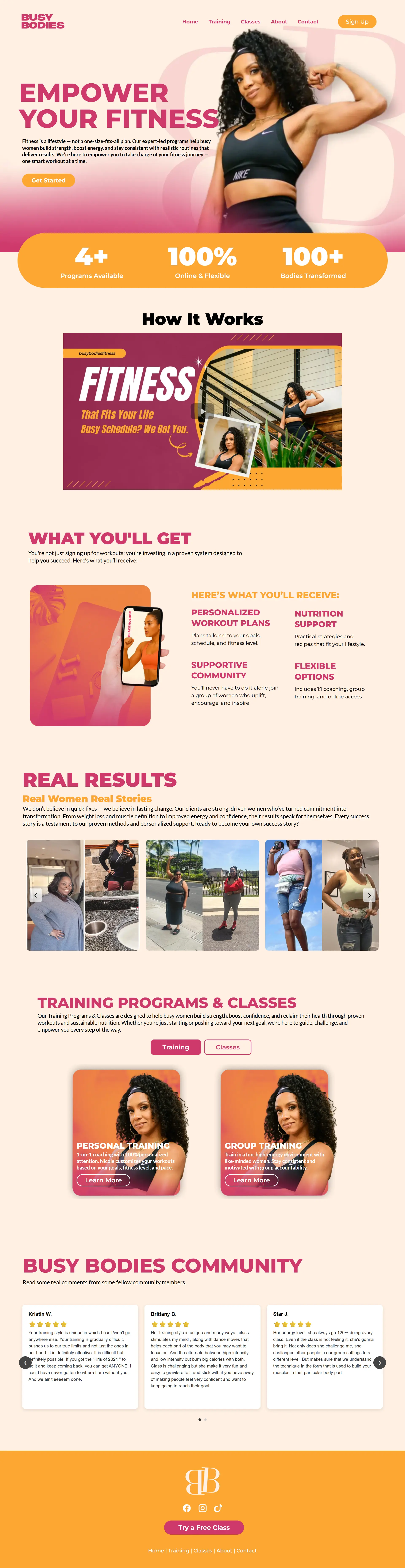 Fitness funnel screenshot